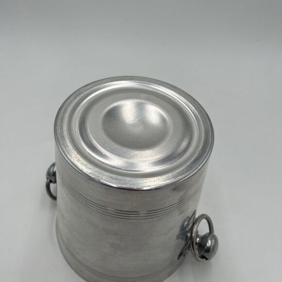 Rare PERRIER JOUET CHAMPAGNE Metal Ice Bucket Knob & Ring Handles France Vintage - Picture 5 of 7